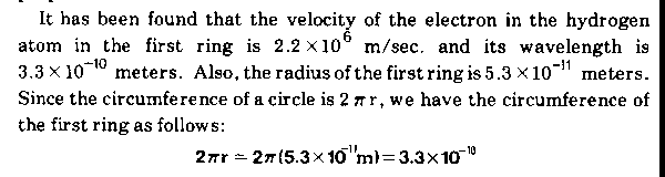 Formula about hydrogen electron rings.